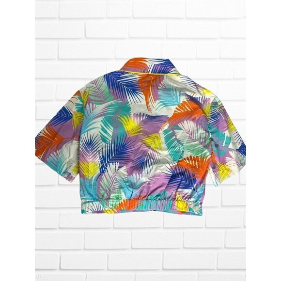 LE‎ SUPERBE Shirt Women's Size 2 Extra Camp Shirt In Desert Palms Brights - Picture 9 of 10